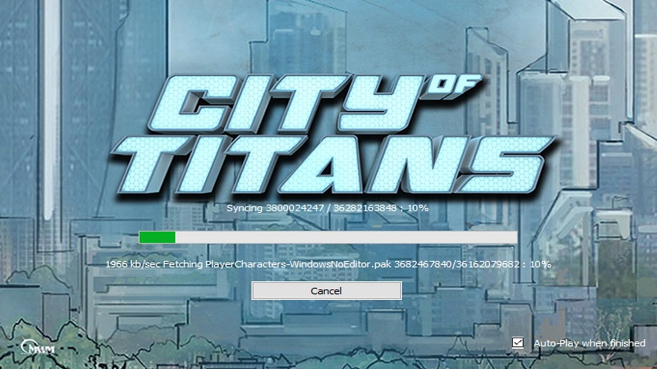 captuire d'écran du launcher de city of titans